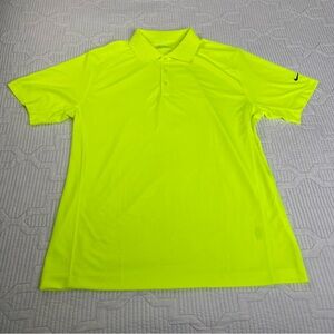 Nike Mens Shirt Sz L Golf Dri Fit Tour Performance Polo Neon Yellow